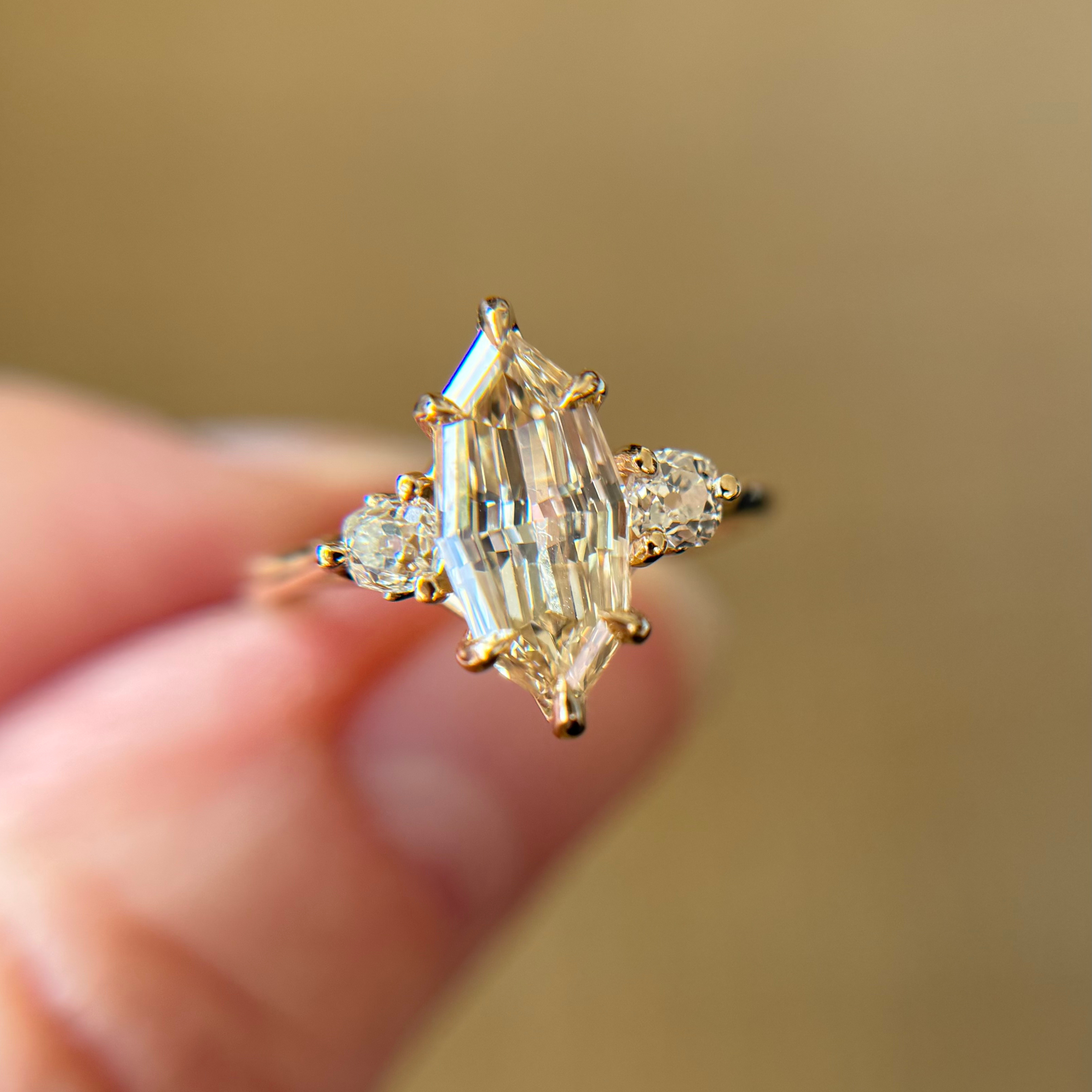 1.50ct Geo Marquise Step Cut <br><b> Jilian Maddin </b>| Champagne Cosmo Trio Ring