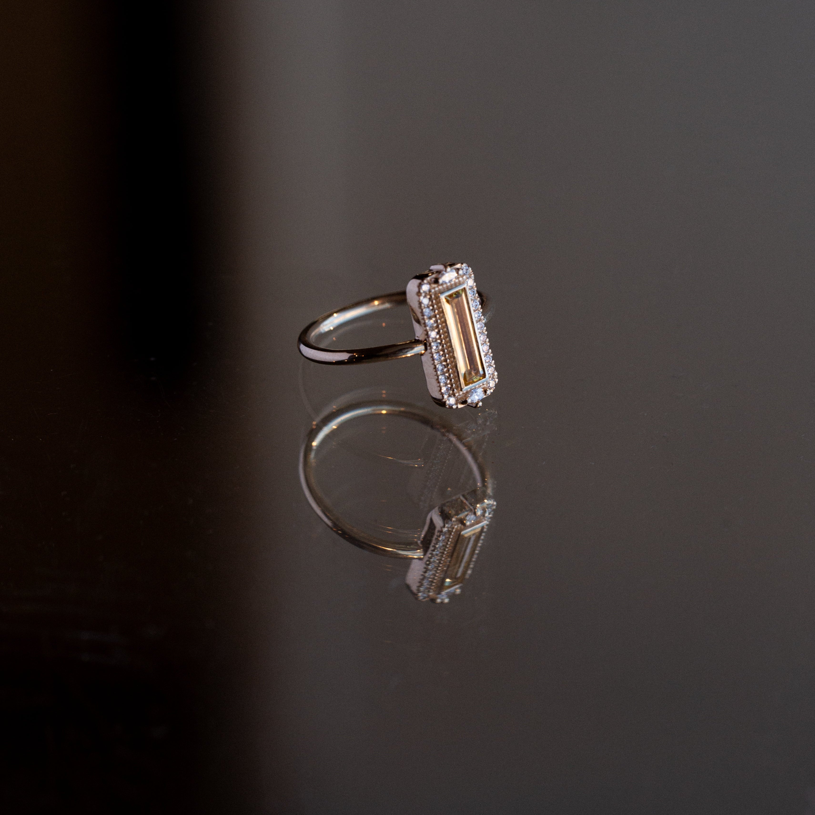 0.44ct Baguette Step Cut Sapphire <br><b> Eden Philippa x Misfit x Everywhere Taos </b>| Sapphire Ring Collab