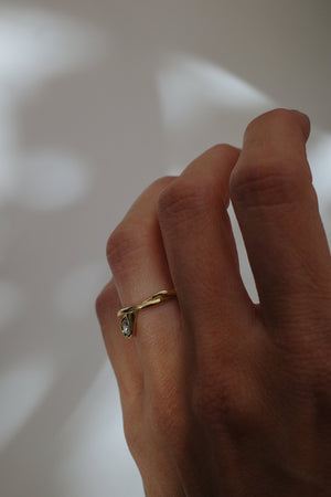 0.08ct Pear Rosecut 🇨🇦<br> <b>We Are Arrow </b>| Diamond Entwined Drop Ring