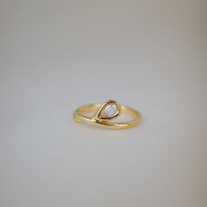 0.08ct Pear Rosecut 🇨🇦<br> <b>We Are Arrow </b>| Diamond Entwined Drop Ring