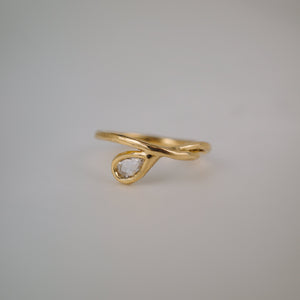 0.08ct Pear Rosecut 🇨🇦<br> <b>We Are Arrow </b>| Diamond Entwined Drop Ring