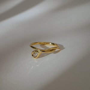 0.08ct Pear Rosecut 🇨🇦<br> <b>We Are Arrow </b>| Diamond Entwined Drop Ring