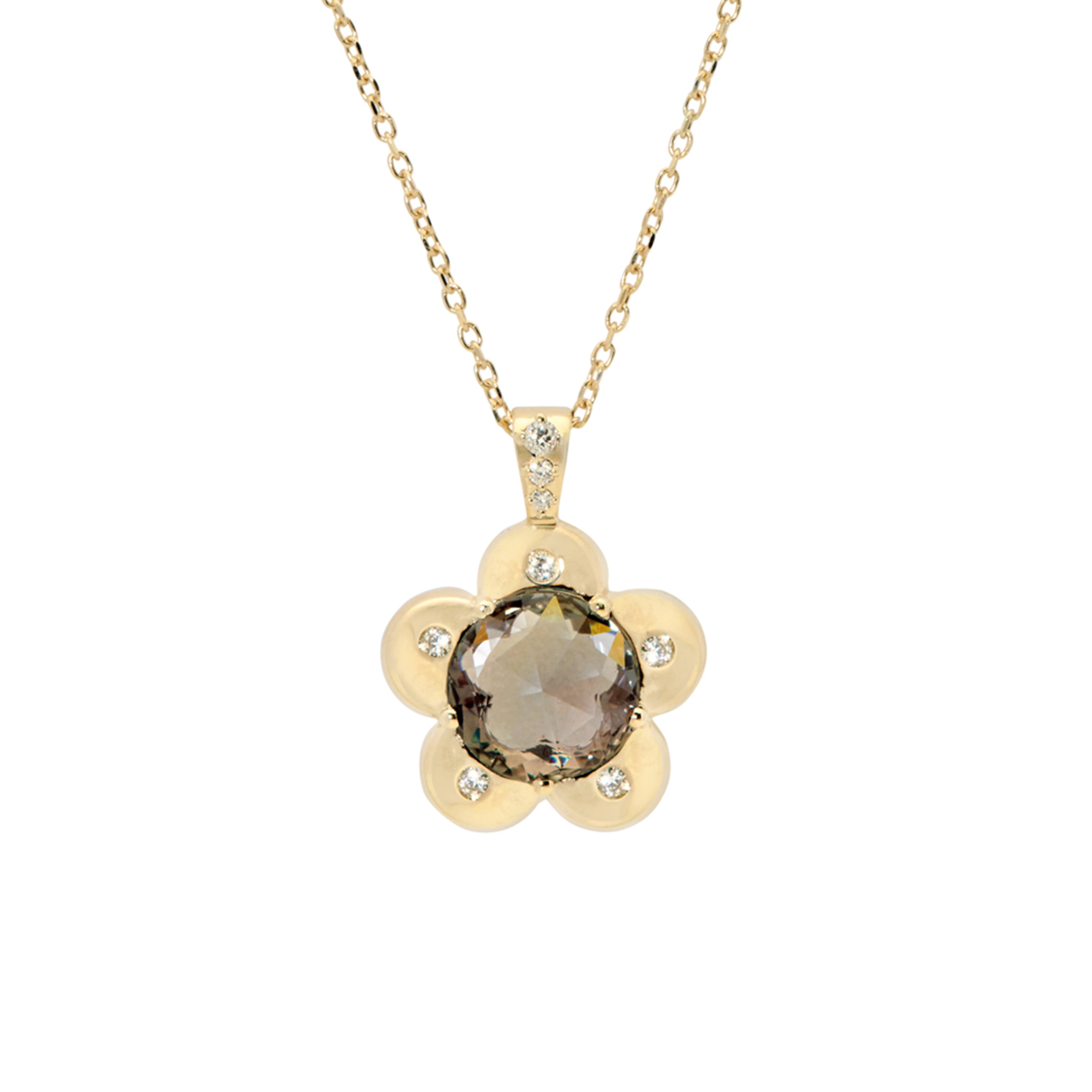 1.56ct Round Brilliant Sapphire <br><b> Emily Warden Designs </b>| Purple Flower Power Pendant