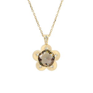 1.56ct Round Brilliant Sapphire <br><b> Emily Warden Designs </b>| Purple Flower Power Pendant