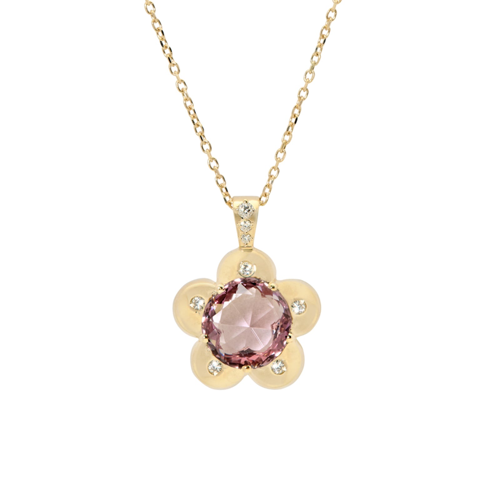 1.48ct Round Brilliant Sapphire <br><b> Emily Warden Designs </b>| Pink Flower Power Pendant