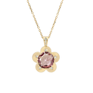 1.48ct Round Brilliant Sapphire <br><b> Emily Warden Designs </b>| Pink Flower Power Pendant