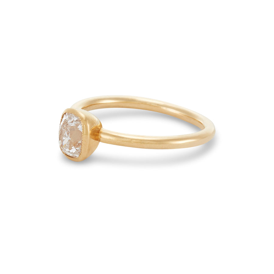 0.88ct Antique Old Mine Cut Diamond <br><b> Brockton Gems</b> | Elongated Old Mine Engagement Ring