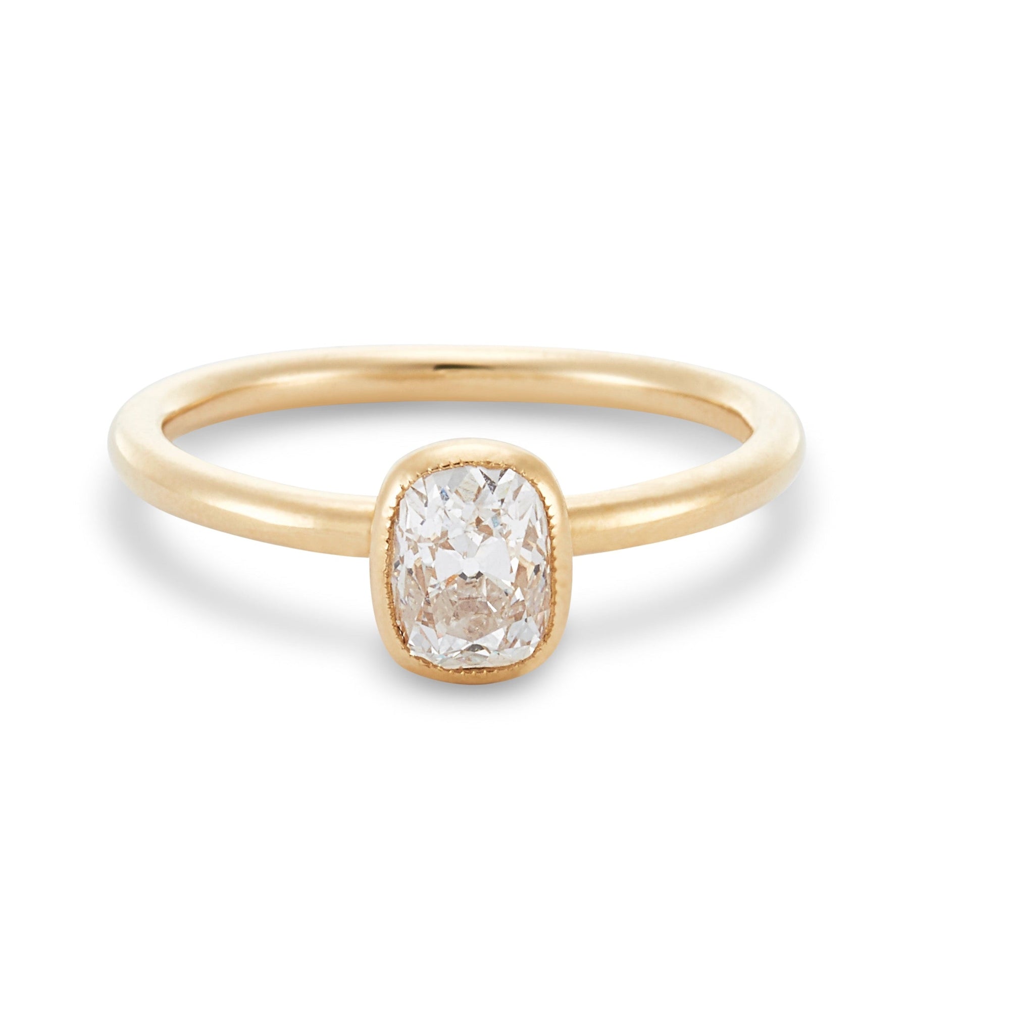 0.88ct Antique Old Mine Cut Diamond <br><b> Brockton Gems</b> | Elongated Old Mine Engagement Ring