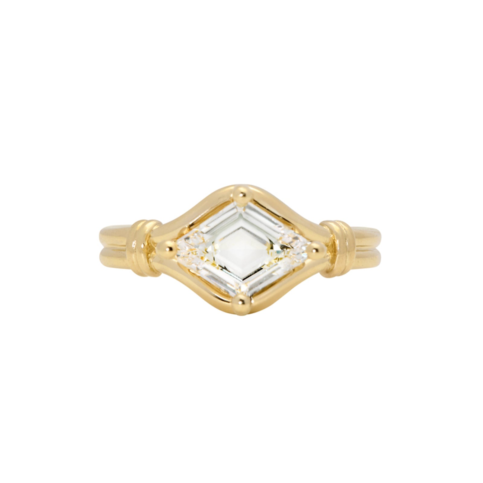 1.21ct GIA Internally Flawless Lozenge Step Cut <br><b> Emily Warden Designs </b>| Lover’s Knot Ring
