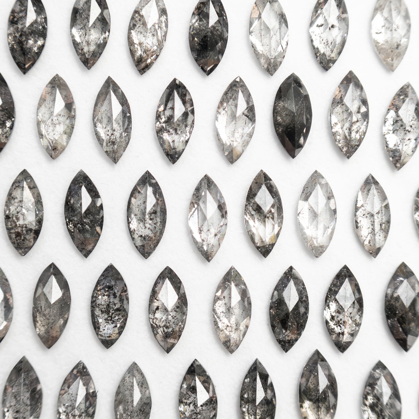 Salt and Pepper Marquise Rosecut Melee