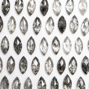 Salt and Pepper Marquise Rosecut Melee
