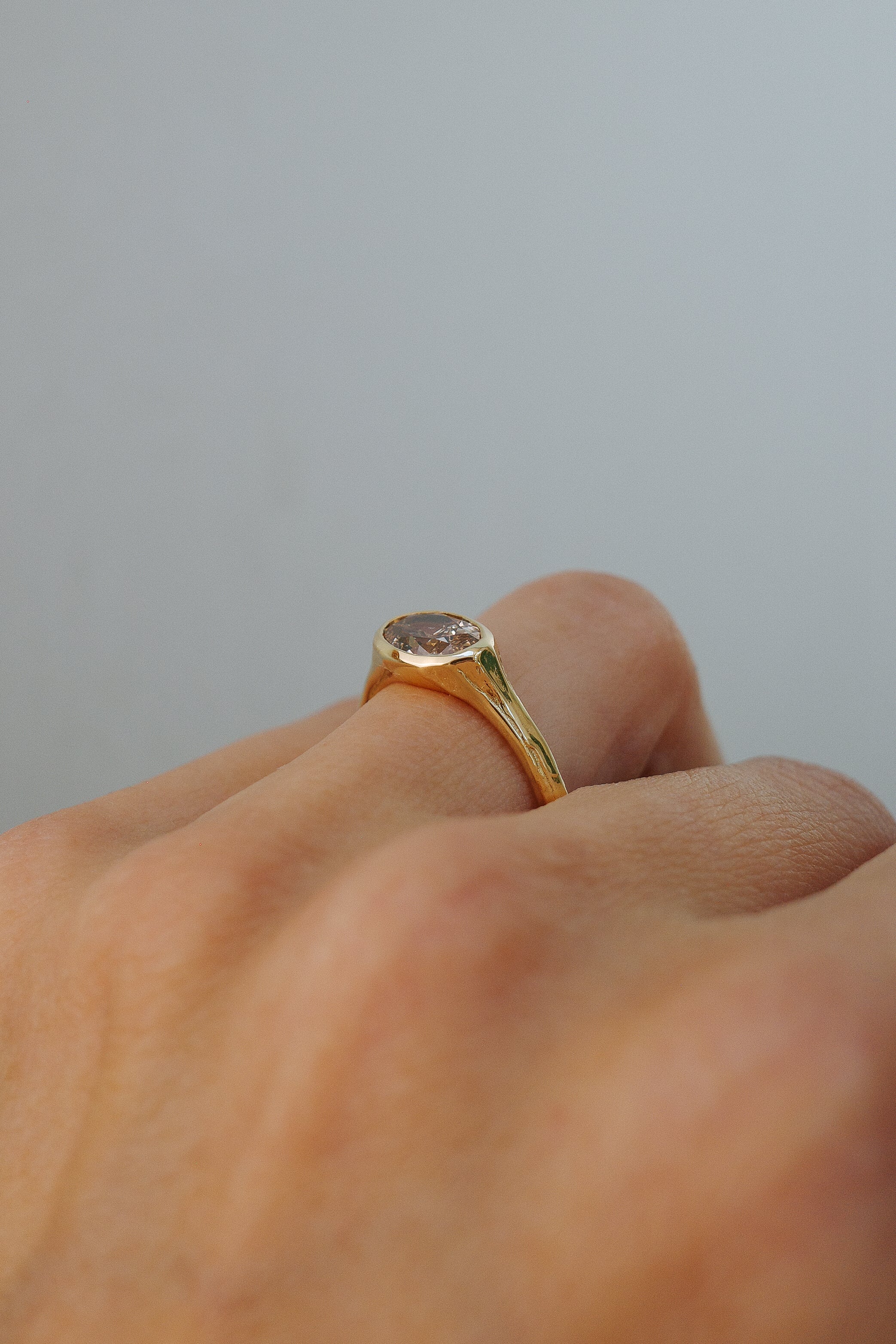 1.34ct Champagne Oval Brilliant <br><b>We Are Arrow</b> | Champagne Diamond Signet