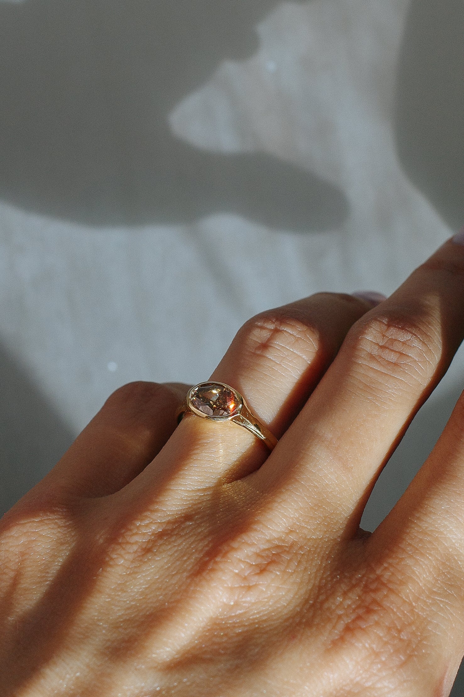 1.34ct Champagne Oval Brilliant <br><b>We Are Arrow</b> | Champagne Diamond Signet