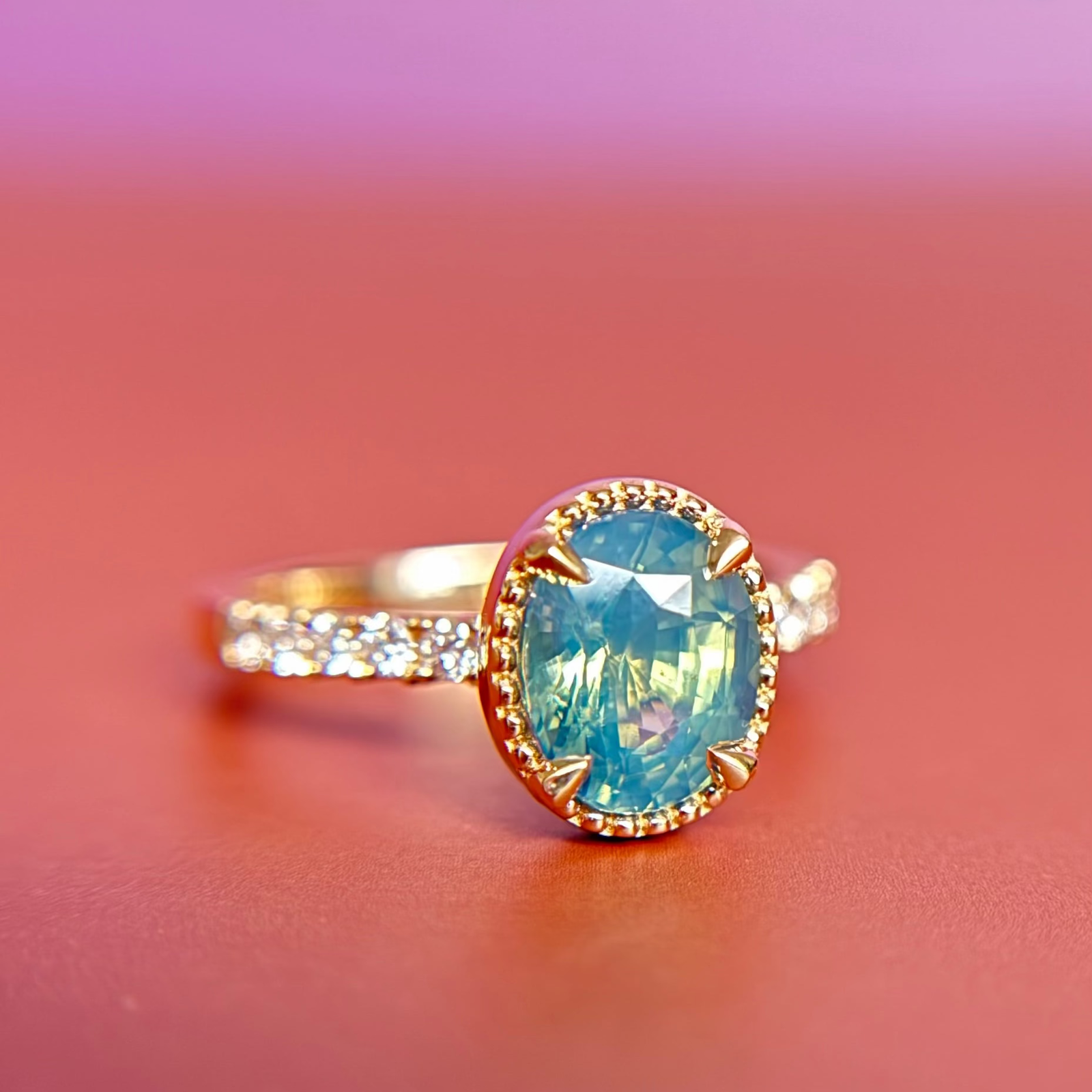 2.03ct Oval Brilliant Sapphire <br><b> Jilian Maddin </b>| Teal Joliette Ring