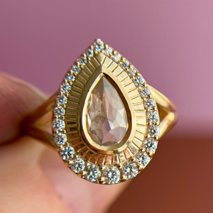 0.93ct Pear Rosecut <br><b> Jilian Maddin</b> | Adelaide Halo Ring