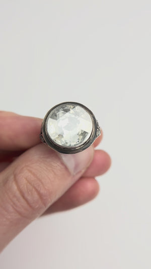 4.00ct Antique Round Rosecut 14K Yellow Gold and Silver Ring 27131-01