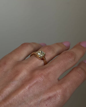 1.51ct Modern Antique Old Mine Cut <br><b> Maggi Simpkins </b> | Cushion Skinny Signet Ring