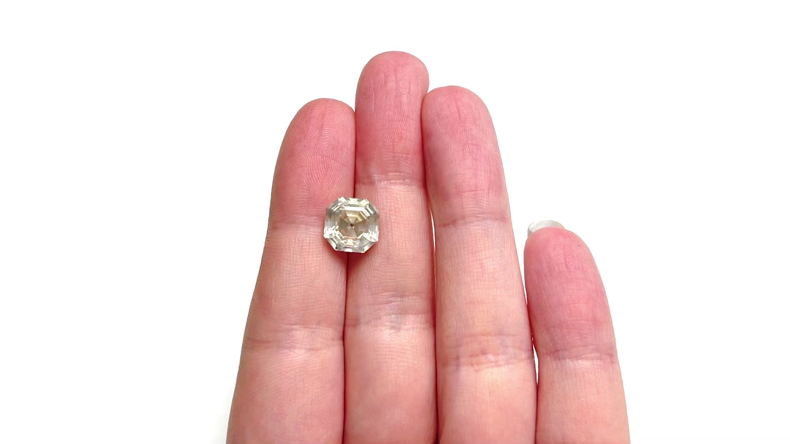 5.51ct 9.76x9.75x6.75mm GIA I1 Fancy Light Grey Green Yellow Antique Cut Corner Square Step Cut 28026-01
