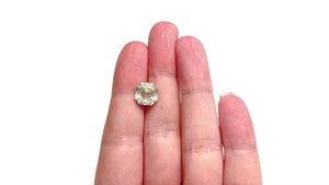 5.51ct 9.76x9.75x6.75mm GIA I1 Fancy Light Grey Green Yellow Antique Cut Corner Square Step Cut 28026-01