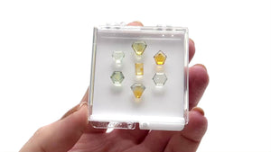 11.63cttw 7pc Geometric Portrait Cut Sapphire Parcel 23427-00