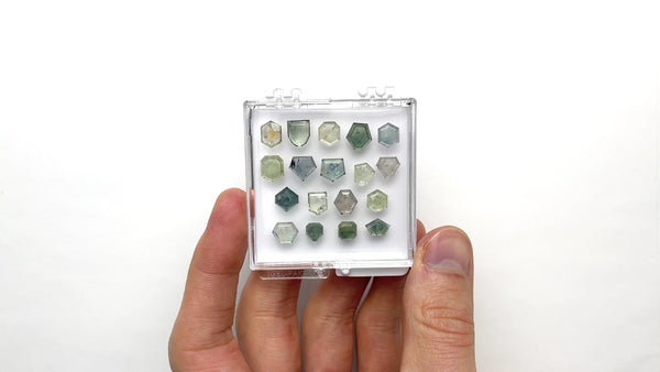 31.95cttw 18pc Geometric Portrait Cut Sapphire Parcel 23469