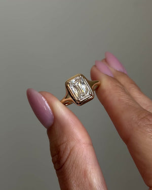 2.13ct Cut Corner Rectangle Brilliant <br><b> Maggi Simpkins </b> | Scissor Cut Skinny Signet Ring