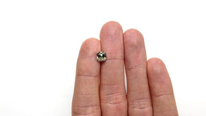 1.52ct 6.57x6.49x4.47mm GIA I1 Fancy Dark Greenish Grey Modern Antique Old Mine Cut 23891-01
