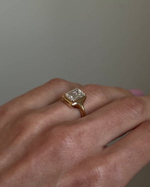 2.13ct Cut Corner Rectangle Brilliant <br><b> Maggi Simpkins </b> | Scissor Cut Skinny Signet Ring