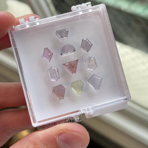 16.22cttw 10pc Geometric Portrait Cut Sapphire Parcel 23665-00