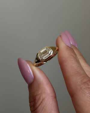 1.64ct Cut Corner Rectangle Step Cut <br><b> Maggi Simpkins </b> | Emerald Signet Ring