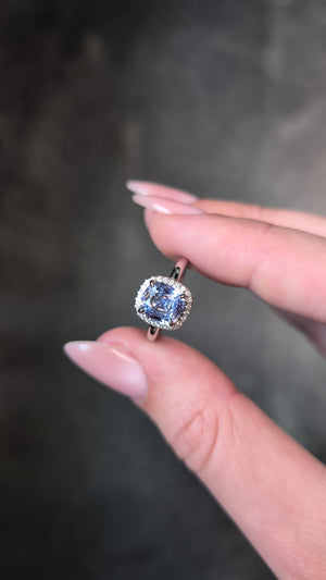 2.18ct Cushion Brilliant Sapphire <br> <b>H&F Jewellery</b> | Monsoon Ring