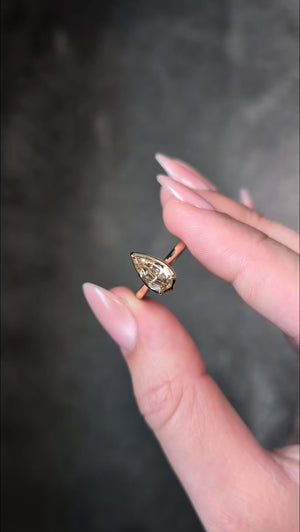 1.13ct Champagne Geo Pear Step Cut <br> <b>H&F Jewellery</b> | Oasis Ring
