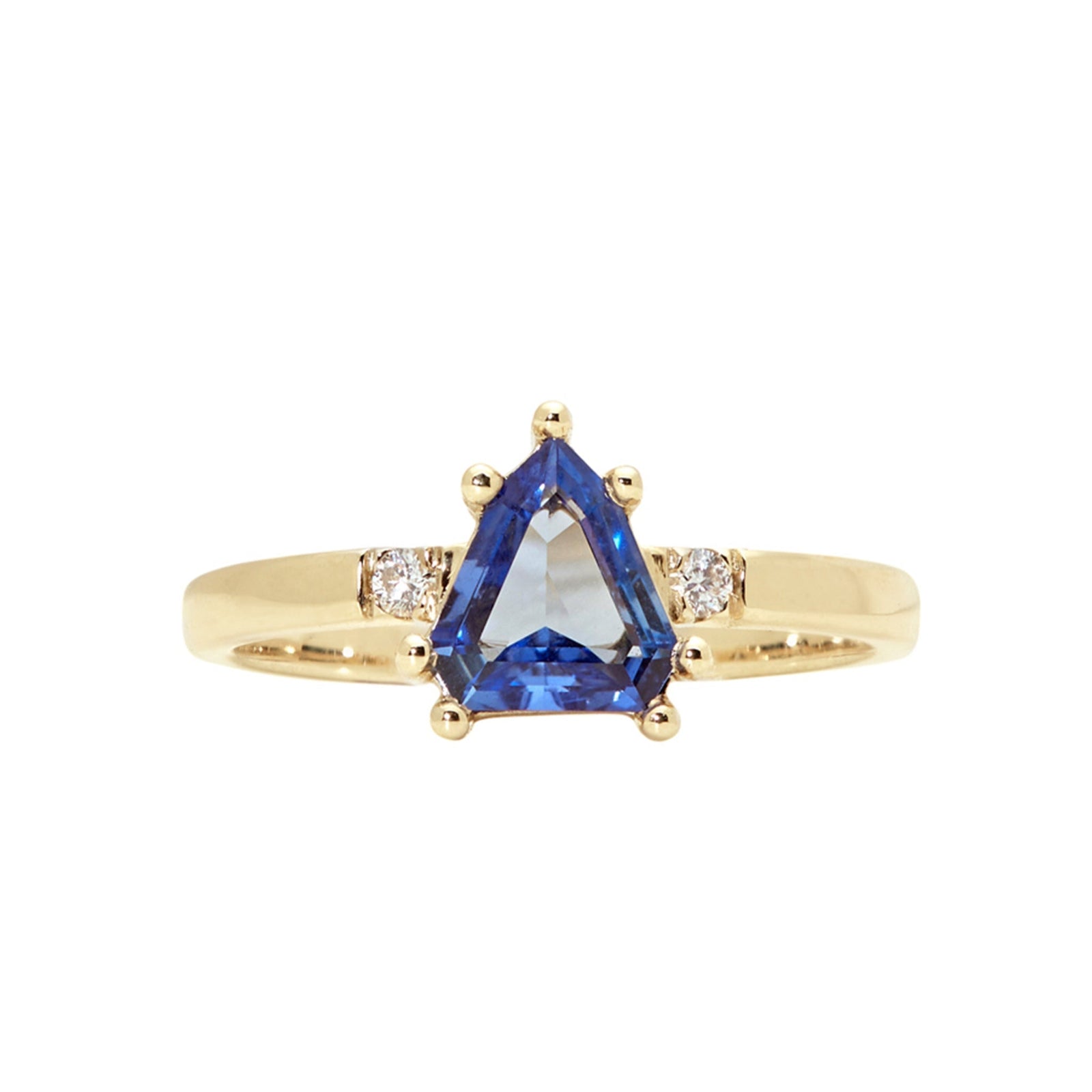 0.82ct Shield Step Cut Sapphire <br><b> Emily Warden Designs </b> Shield Sapphire Ring