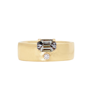 1.04ct Cut Corner Rectangle Step Cut Sapphire <br><b> Emily Warden Designs </b>| Teal Sapphire Cigar Band