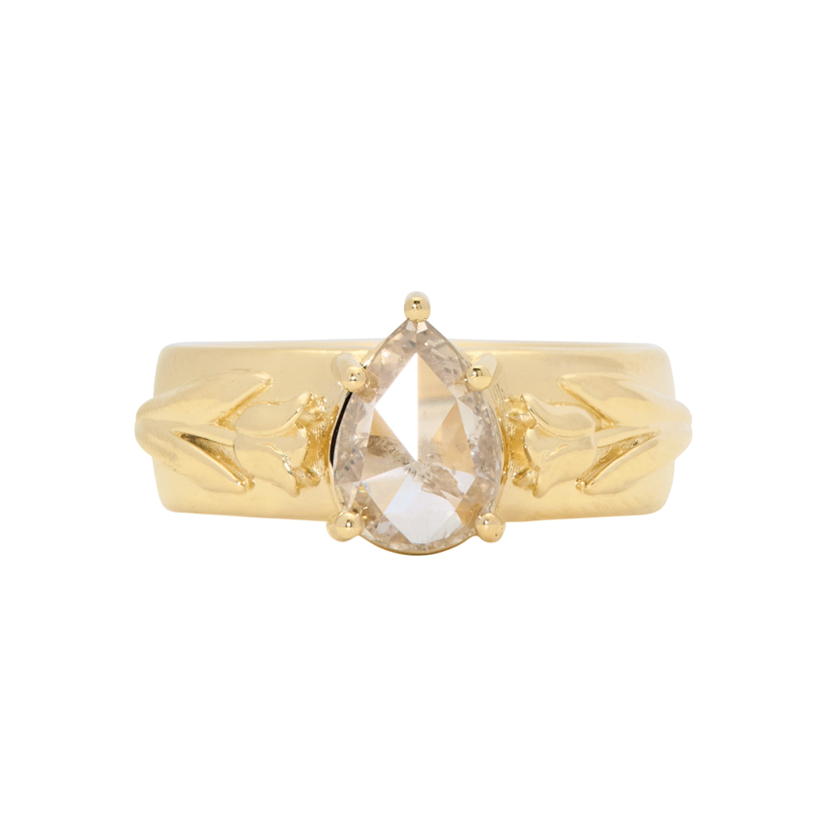 1.31ct Pear Rosecut <br><b> Emily Warden Designs </b> | Diamond Tulip Ring