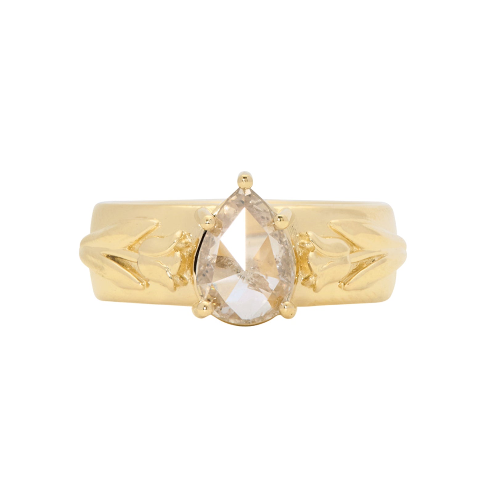 1.31ct Pear Rosecut <br><b> Emily Warden Designs </b> | Diamond Tulip Ring