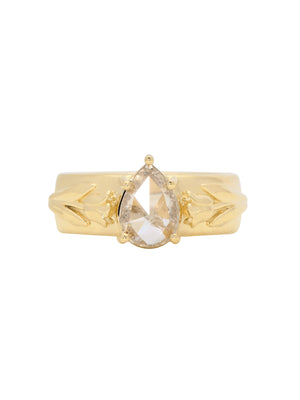Pear Diamond Tulip Ring