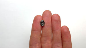 2.26ct 9.90x7.08x4.83mm Fancy Dark Grey Oval Brilliant 19911-01