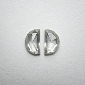 2pc 0.50cttw 5.42x3.22x1.53mm Half Moon Rosecut Matching Pair 18236-07 - Misfit Diamonds