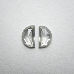 2pc 0.50cttw 5.42x3.22x1.53mm Half Moon Rosecut Matching Pair 18236-07 - Misfit Diamonds