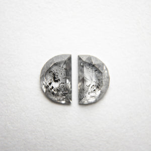 2pc 0.74cttw 6.07x3.90x1.68mm Half Moon Rosecut Matching Pair 18236-09 - Misfit Diamonds