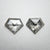 2pc 0.85cttw 5.72x6.69x1.66mm Shield Rosecut Matching Pair 18236-10 - Misfit Diamonds