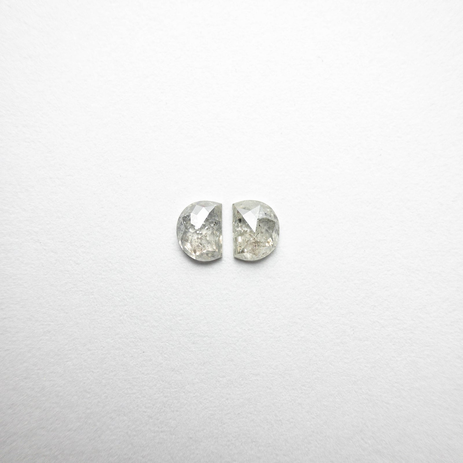 2pc 0.70cttw 4.79x3.66x2.21mm Half Moon Rosecut Matching Pair 18402-07 - Misfit Diamonds