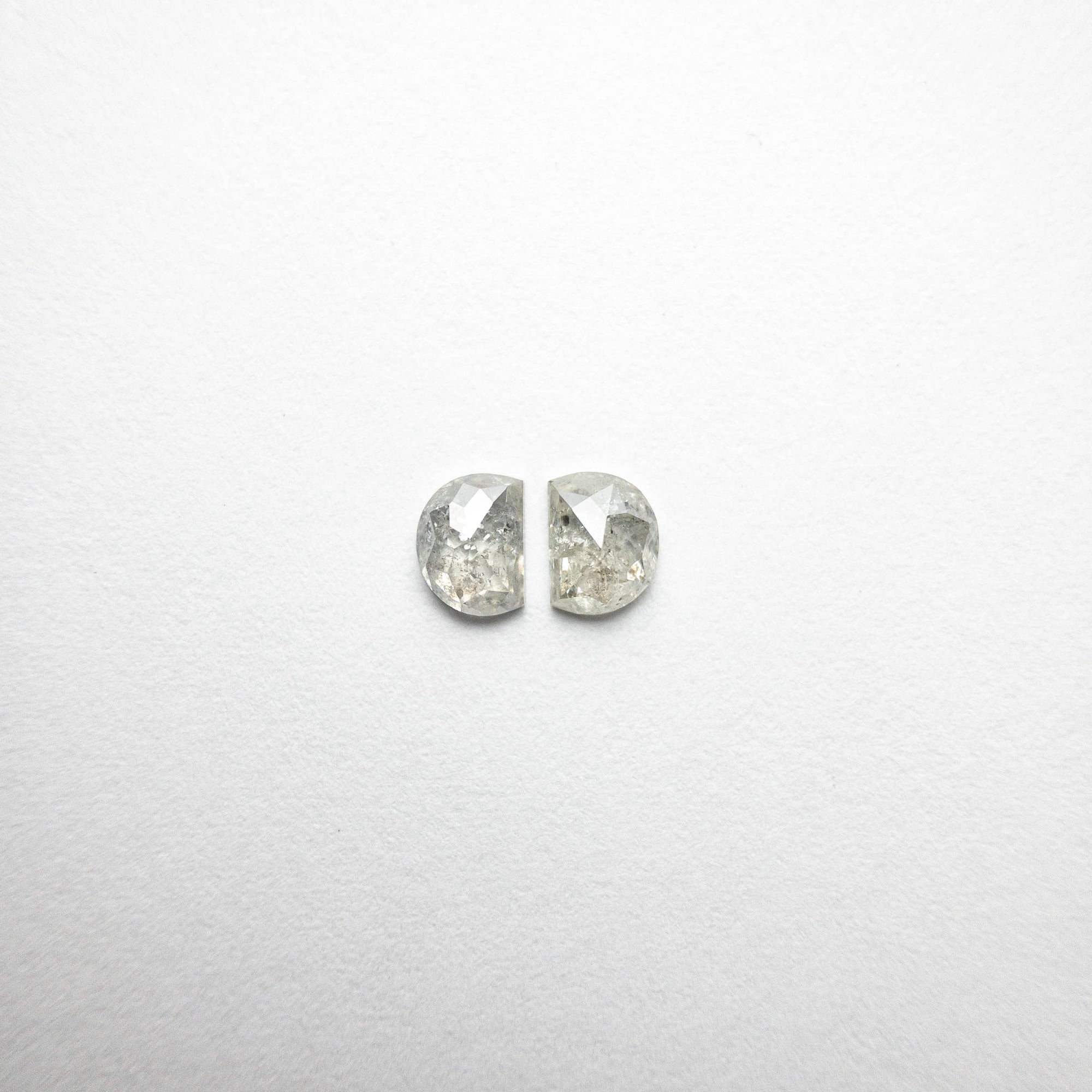 2pc 0.70cttw 4.79x3.66x2.21mm Half Moon Rosecut Matching Pair 18402-07 - Misfit Diamonds