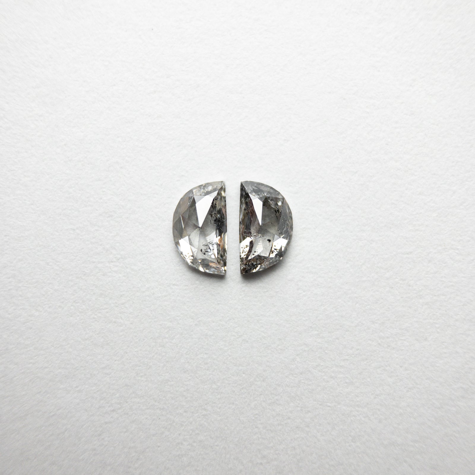 2pc 0.67cttw 5.64x3.24x2.06mm Half Moon Rosecut Matching Pair 18402-08 - Misfit Diamonds