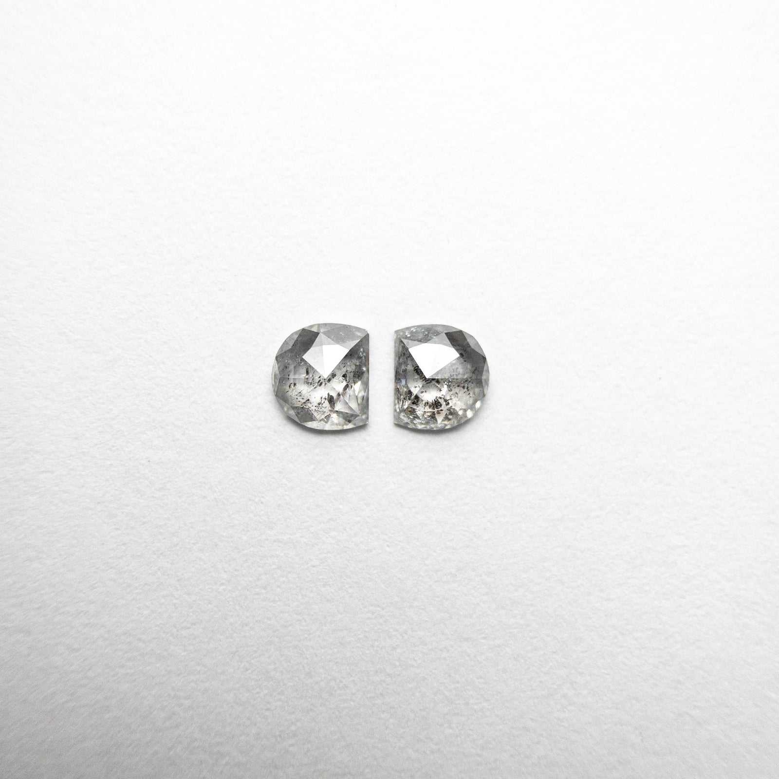 2pc 0.49cttw 4.20x3.80x1.59mm Half Moon Rosecut Matching Pair 18402-09 - Misfit Diamonds