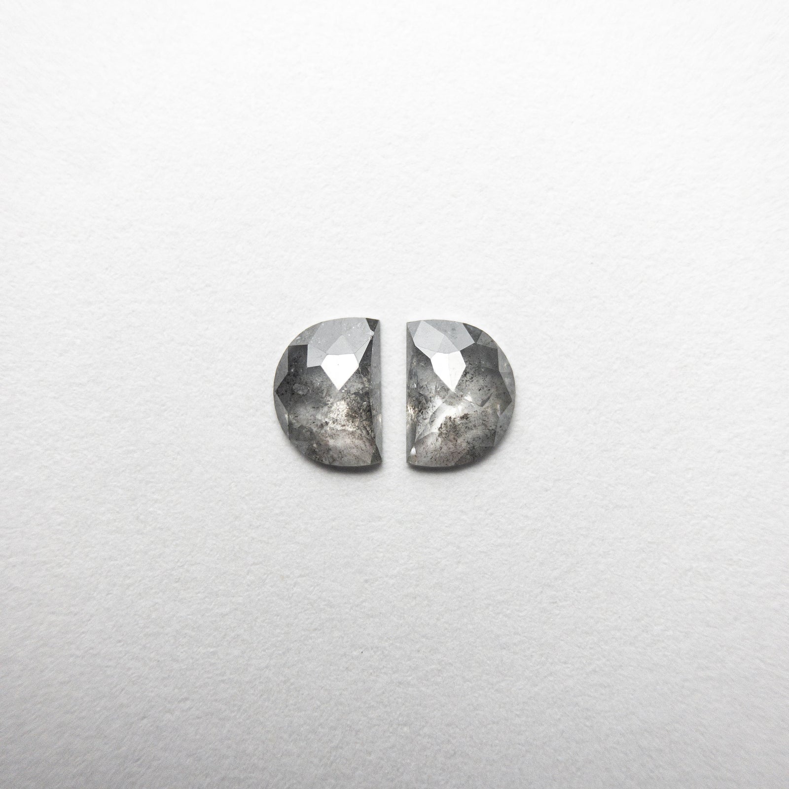 0.57ct 5.25x3.85x1.55mm Half Moon Rosecut Matching Pair 18454-07 - Misfit Diamonds