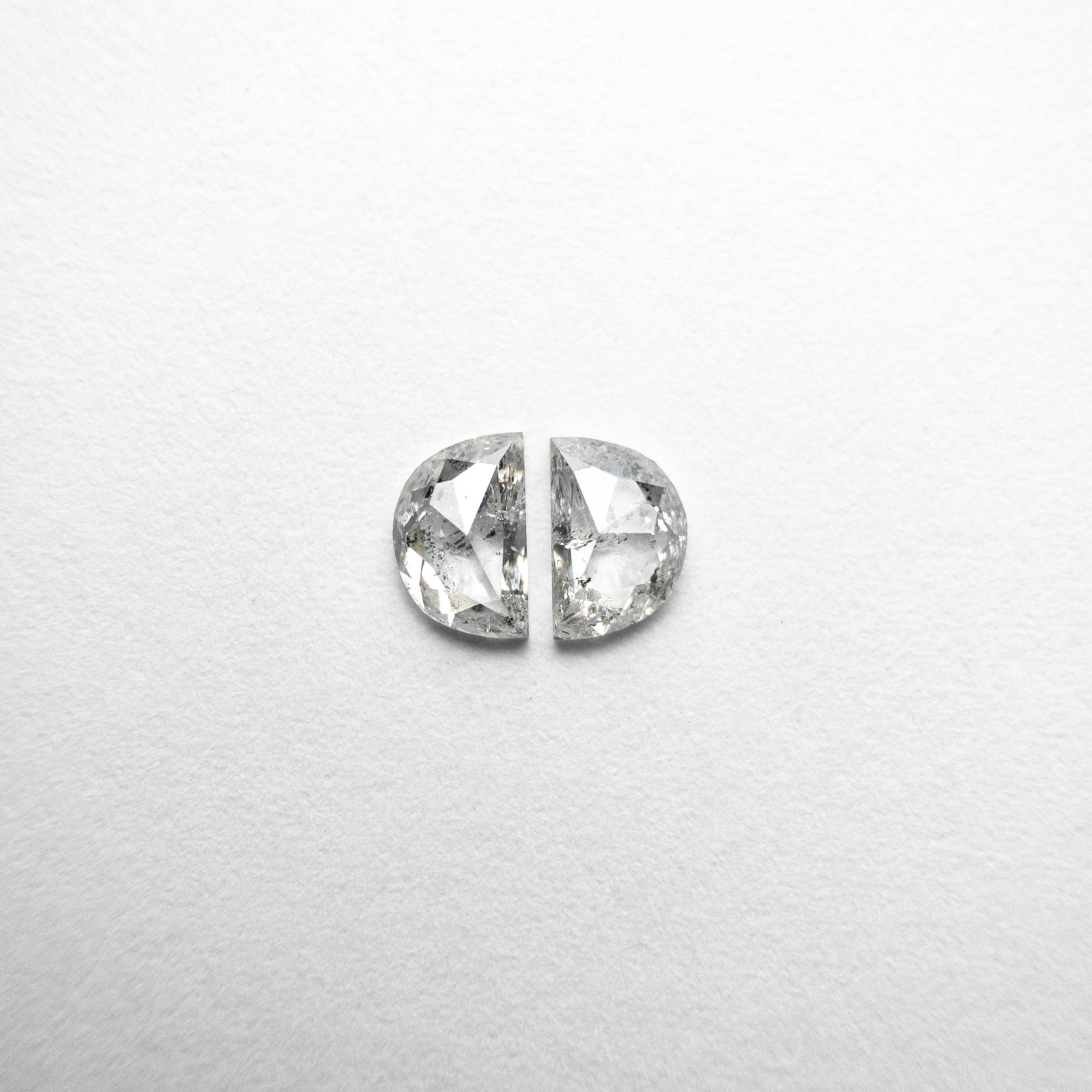 2pc 0.74cttw 5.53x3.56x2.02mm Half Moon Rosecut Matching Pair 18454-09 - Misfit Diamonds