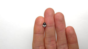 1.01ct 7.90x5.53x3.71mm GIA I1 Fancy Dark Grey Pear Brilliant 19544-01