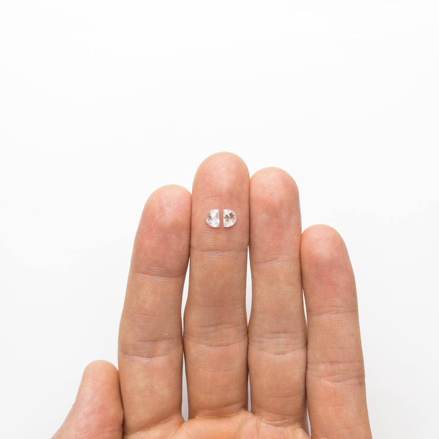 0.56cttw 5.10x3.80x1.57mm Half Moon Moon Rosecut Matching Pair 18755-03 - Misfit Diamonds